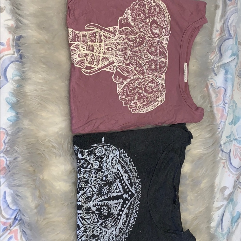 Two boho style elephant T-shirts